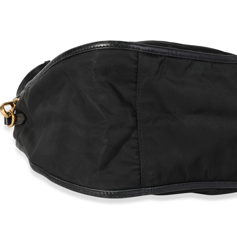 Prada Black Tessuto Nylon & Saffiano Leather Hobo - Picture 7 of 7